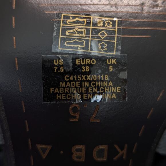 Kelsi Dagger Brooklyn Monaco Sandal Black Blue Fabric Block Heels Slip On 7.5. - Picture 7 of 7